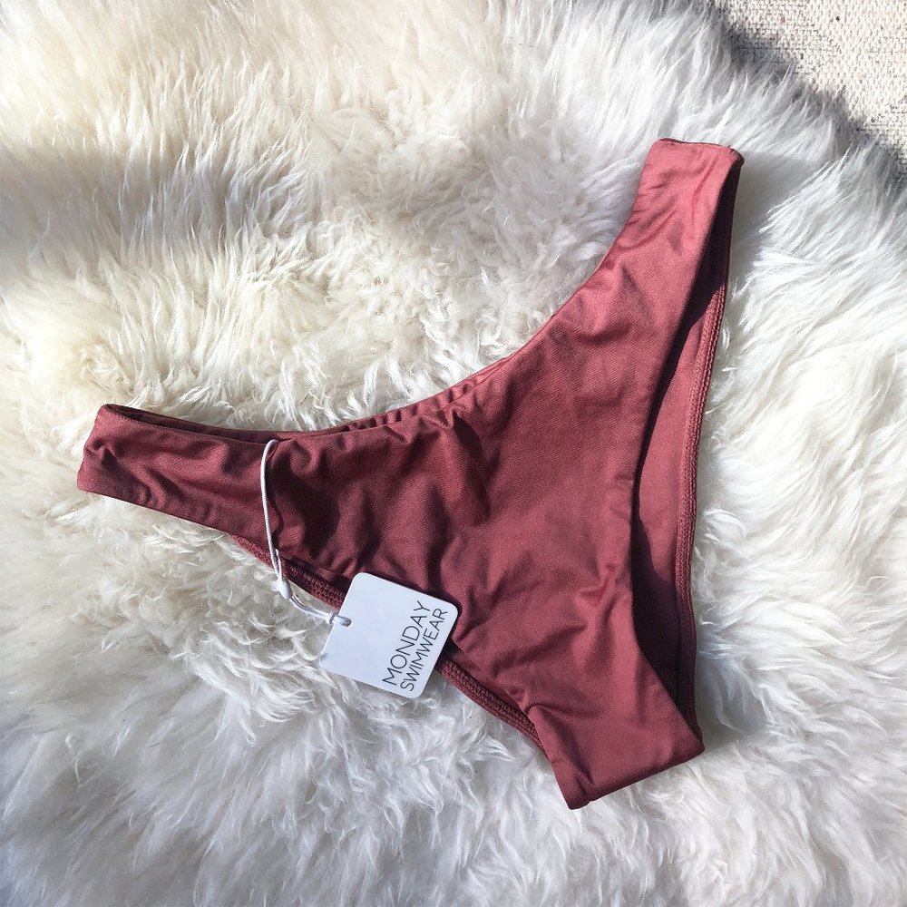 Monday Swimwear Byron Bottom in Rose